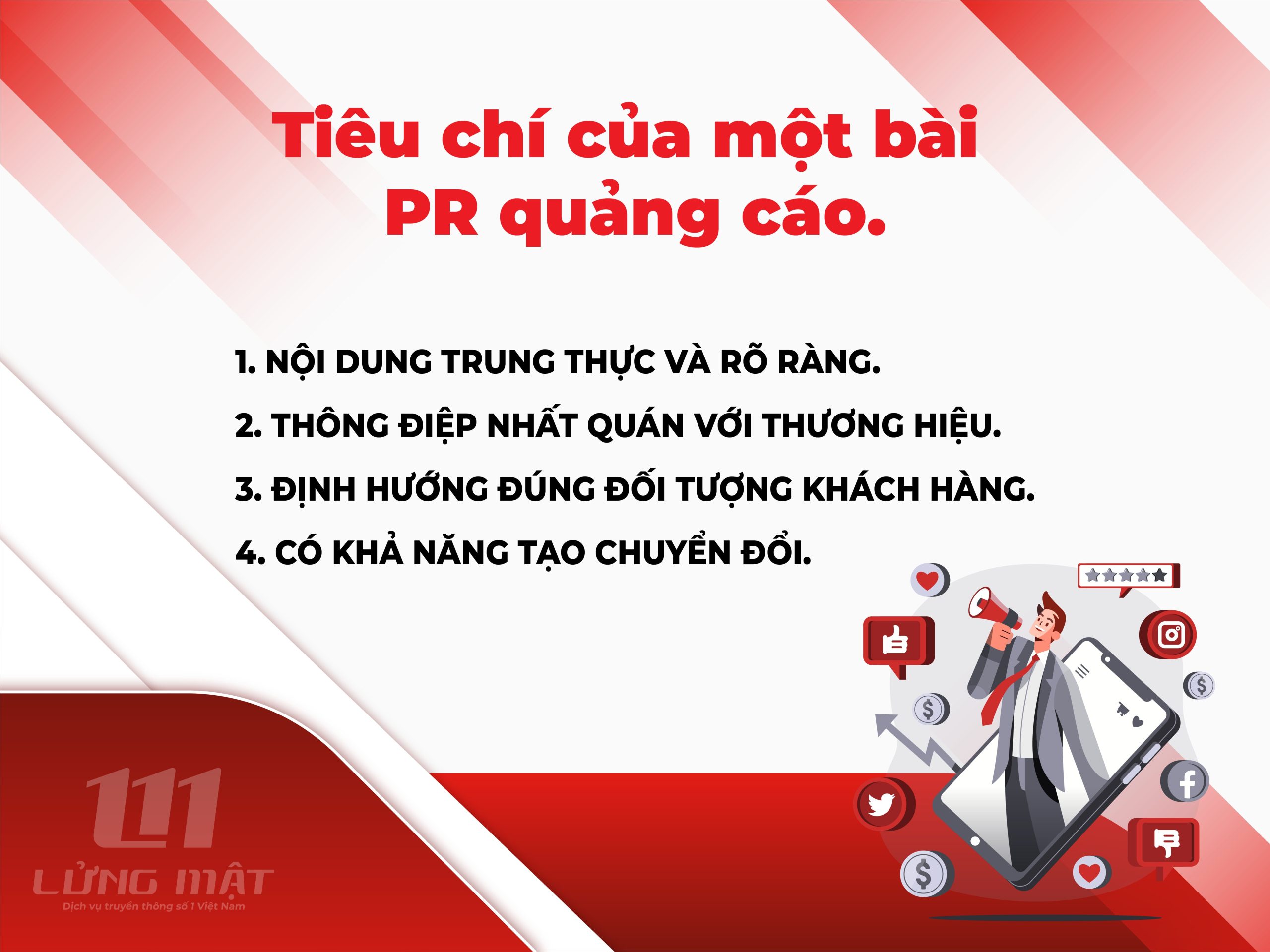 Tiêu chí của một bài PR quảng cáo Tiêu chí của một bài PR quảng cáo