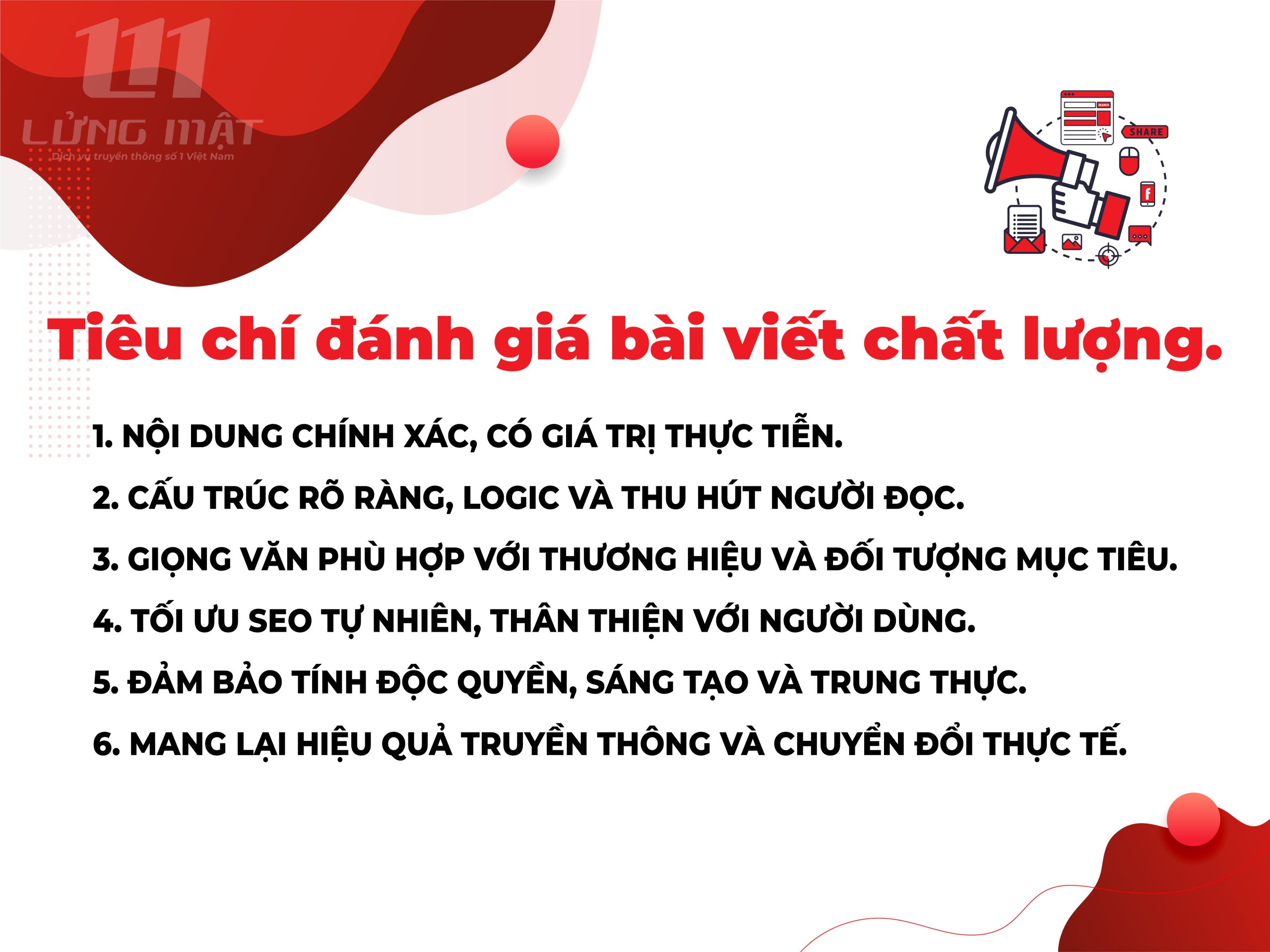 Tiêu chí đánh giá bài viết chất lượng