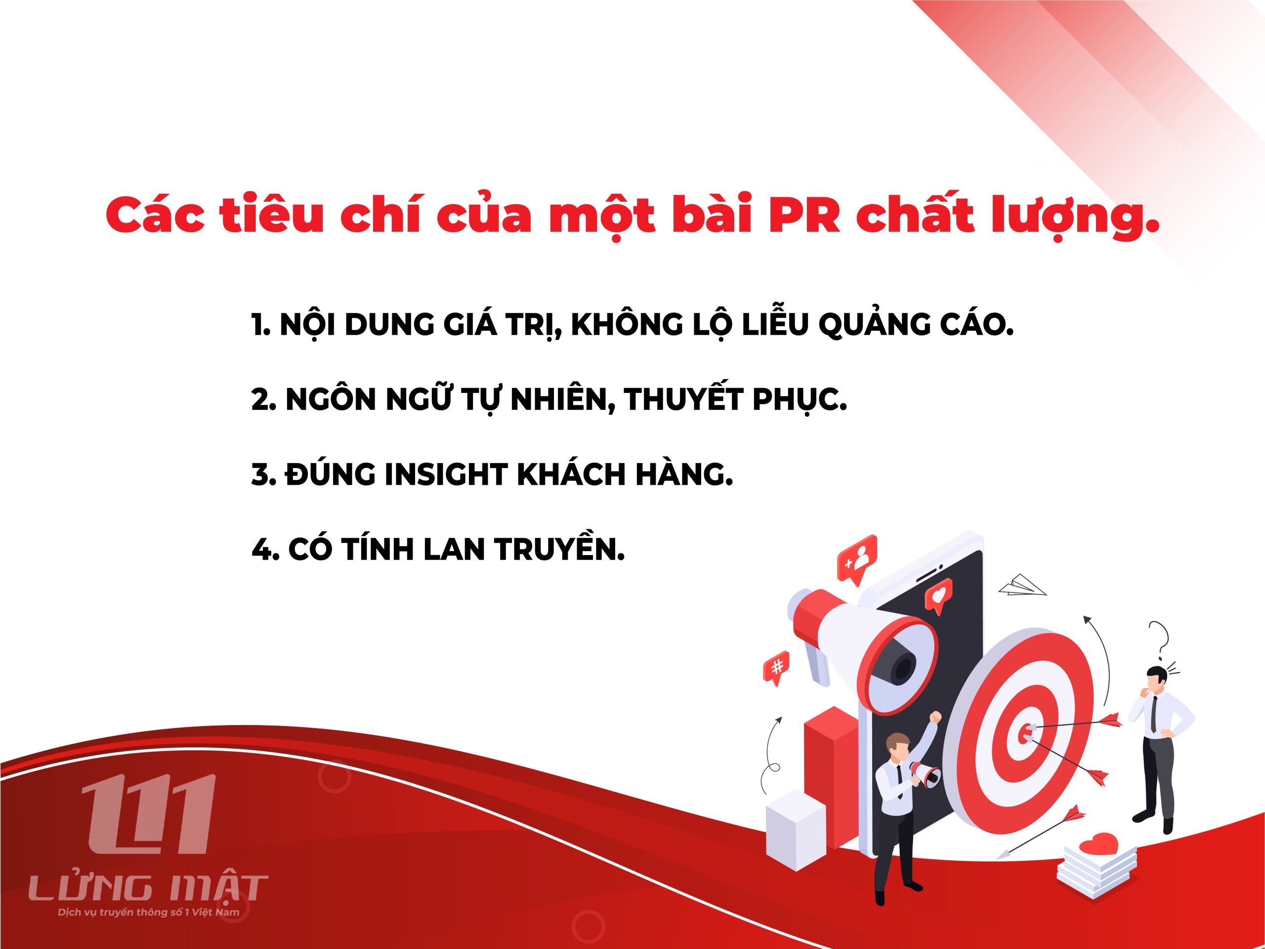 Các tiêu chí của một bài PR chất lượng Các tiêu chí của một bài PR chất lượng
