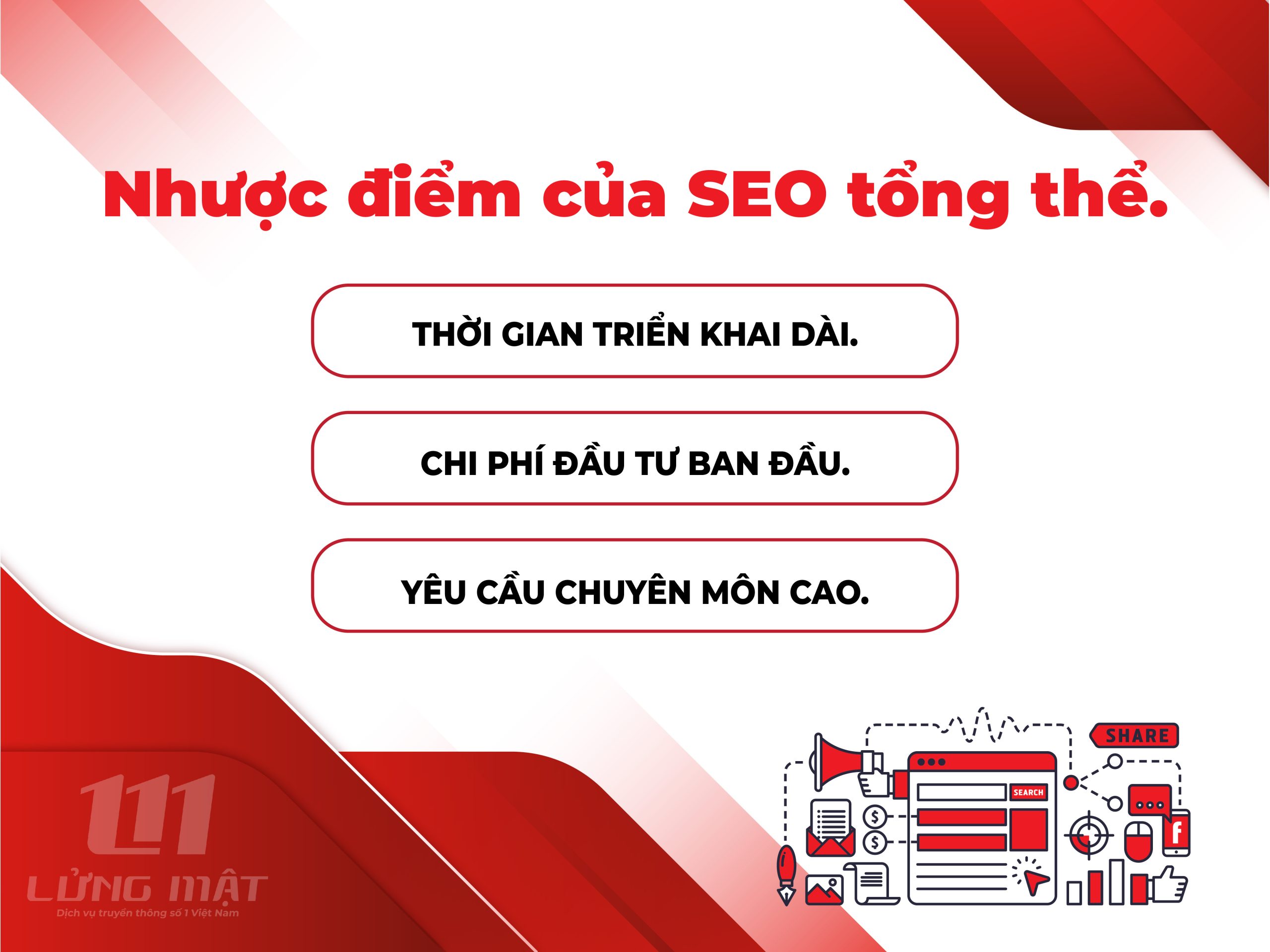 Nhược điểm của SEO tổng thể