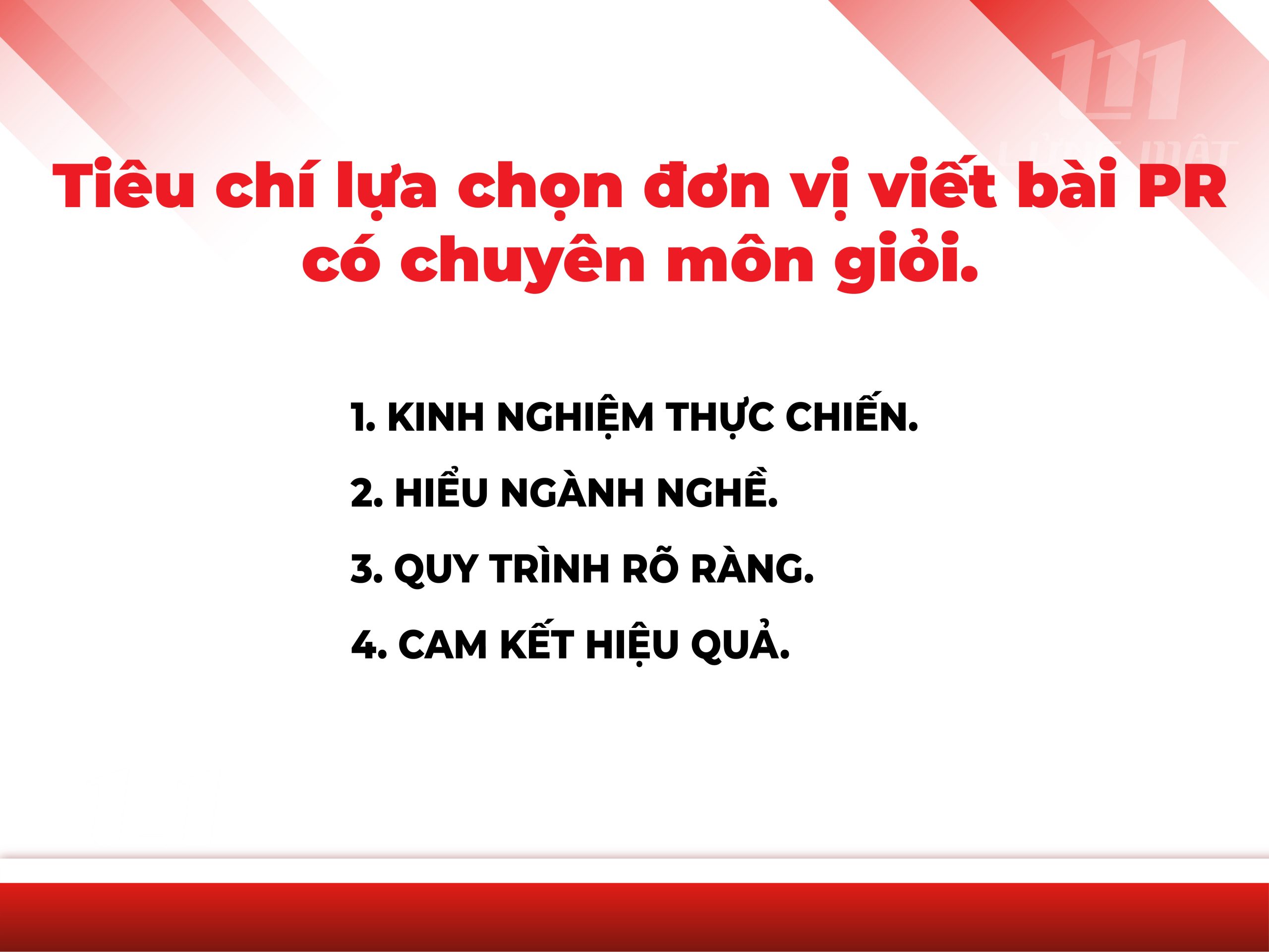 Tiêu chí lựa chọn đơn vị viết bài PR có chuyên môn giỏi Tiêu chí lựa chọn đơn vị viết bài PR có chuyên môn giỏi