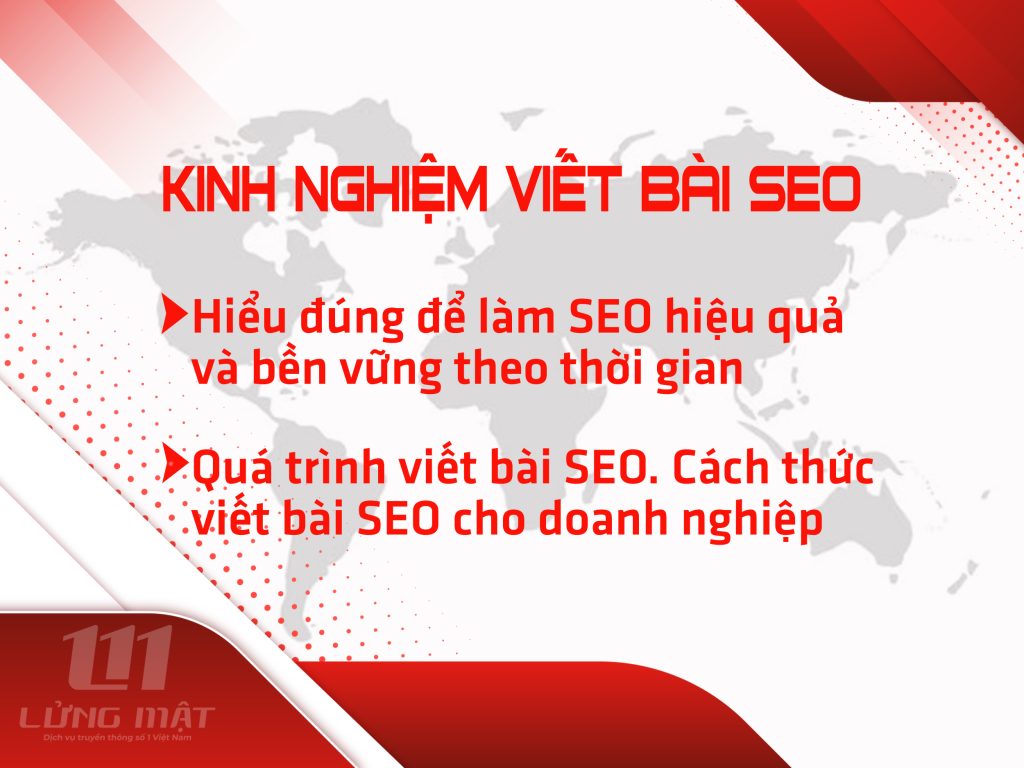 Tổng quan kinh nghiệm viết bài SEO đạt hiệu quả truyền thông hiệu quả
