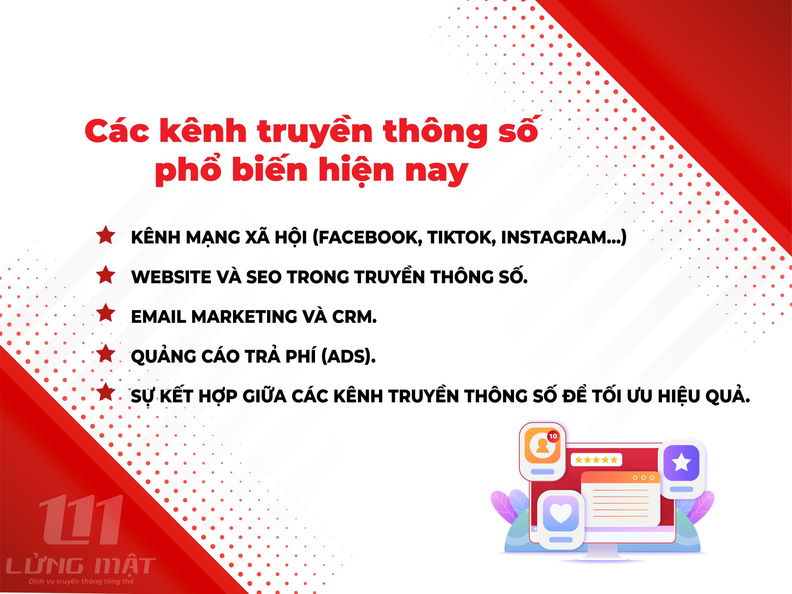 Các kênh truyền thông số phổ biến hiện nay