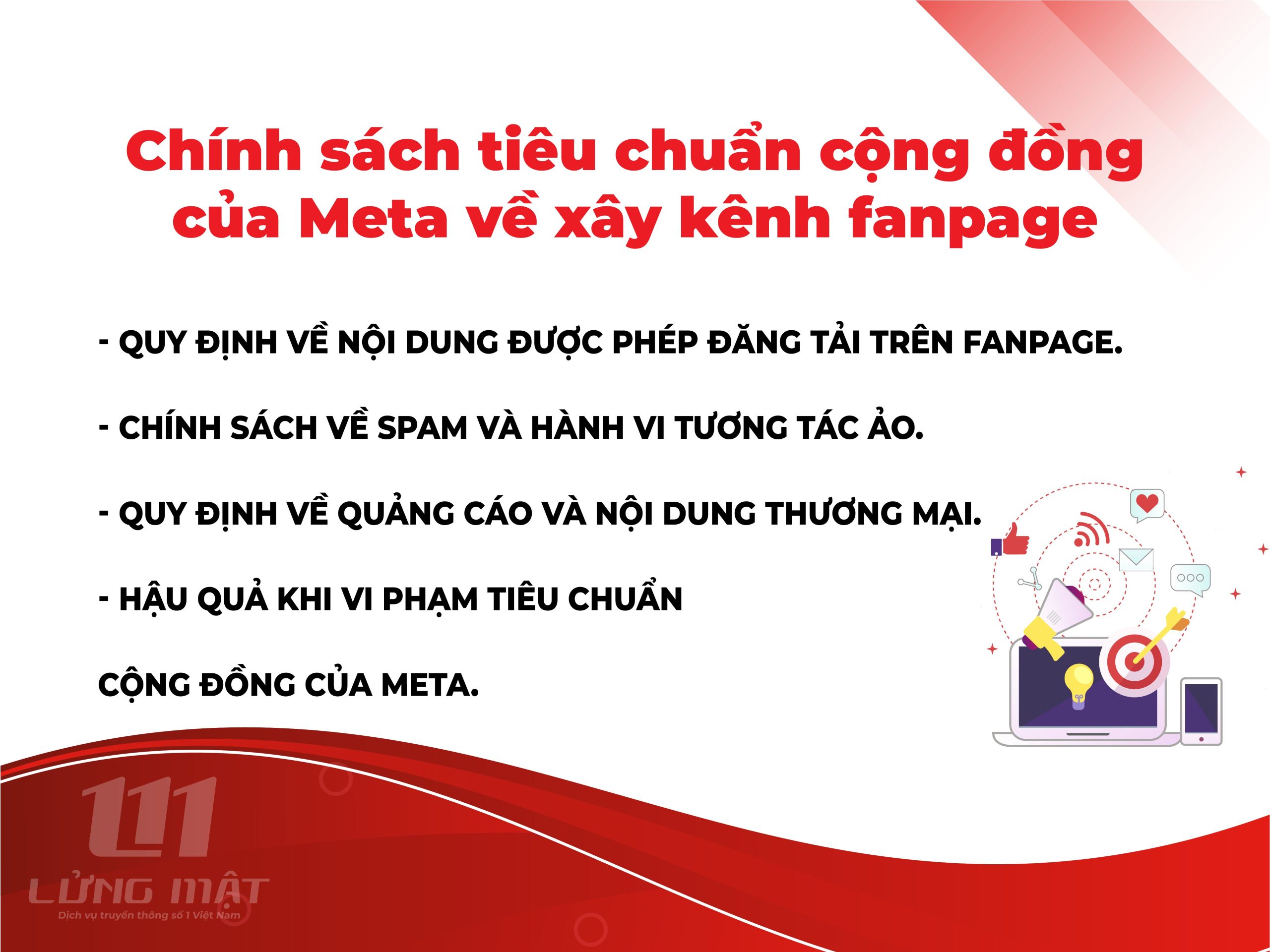 Chính sách tiêu chuẩn cộng đồng của Meta về xây kênh Fanpage