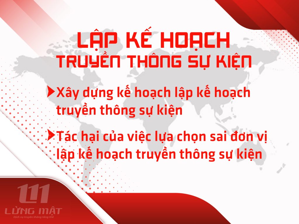 Dịch vụ lập kế hoạch truyền thông sự kiện Lửng Mật