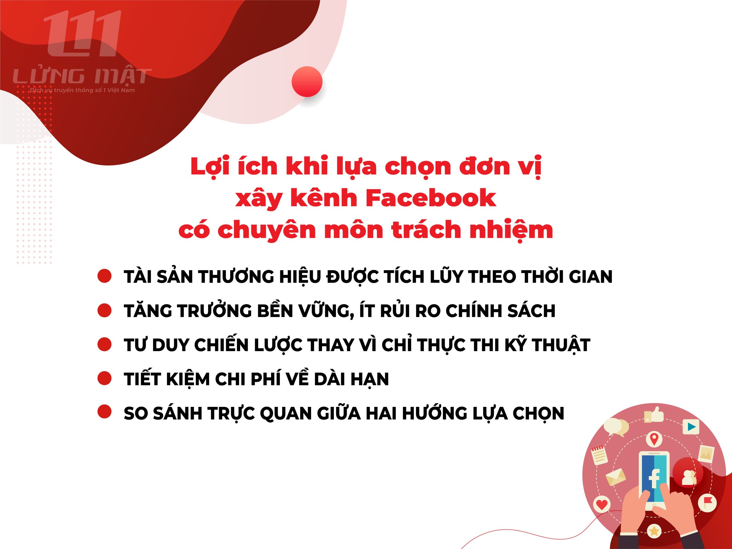 Lợi ích khi lựa chọn đơn vị xây kênh Facebook có chuyên môn trách nhiệm Lợi ích khi lựa chọn đơn vị xây kênh Facebook có chuyên môn trách nhiệm
