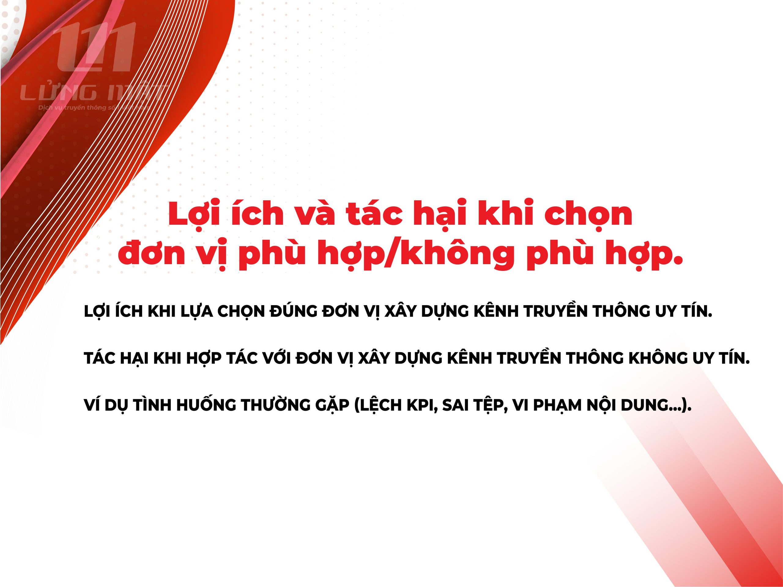 Lợi ích và tác hại khi chọn đơn vị phù hợp và không phù hợp Lợi ích và tác hại khi chọn đơn vị phù hợp và không phù hợp