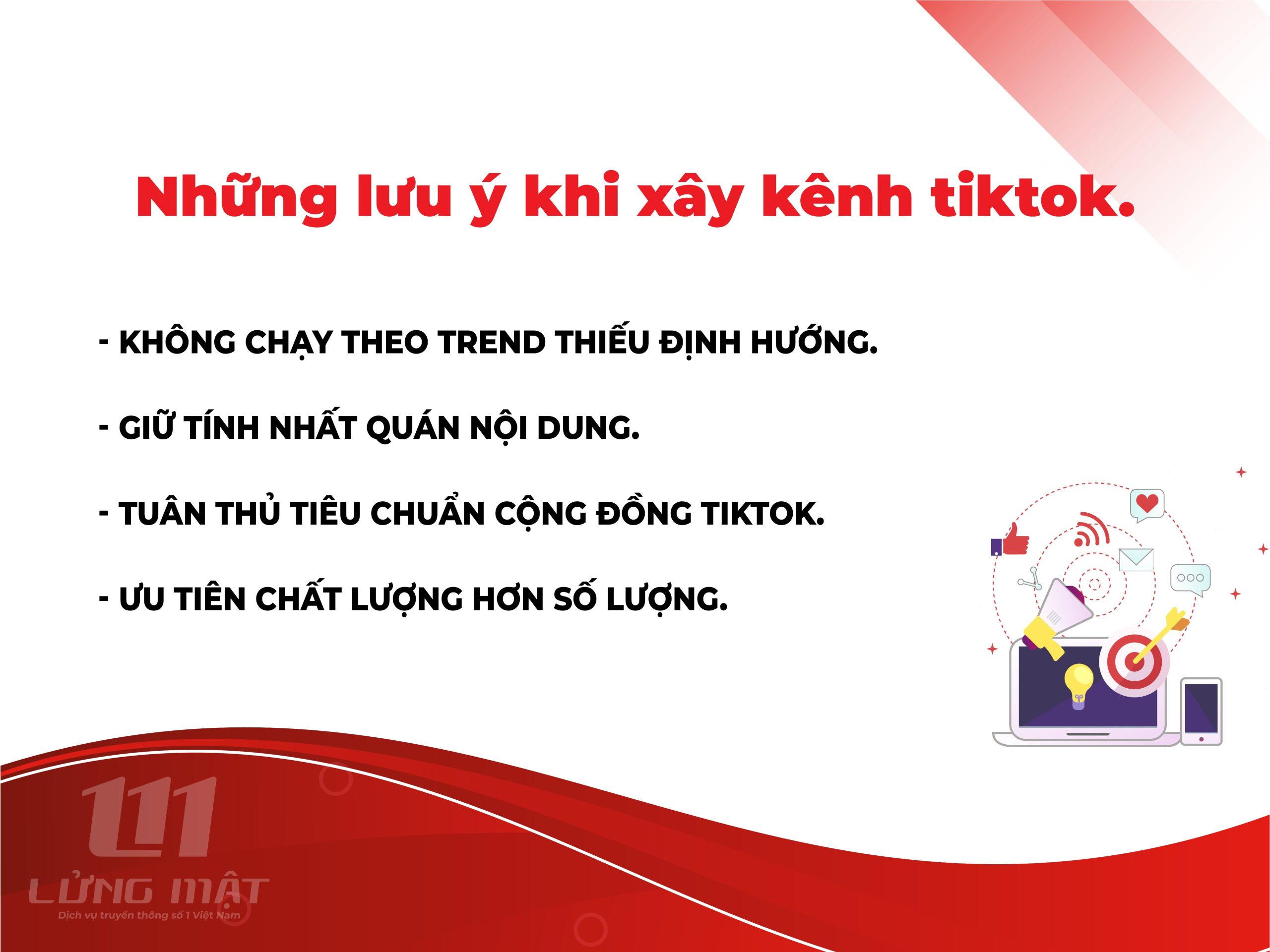 Những lưu ý khi xây kênh Tiktok