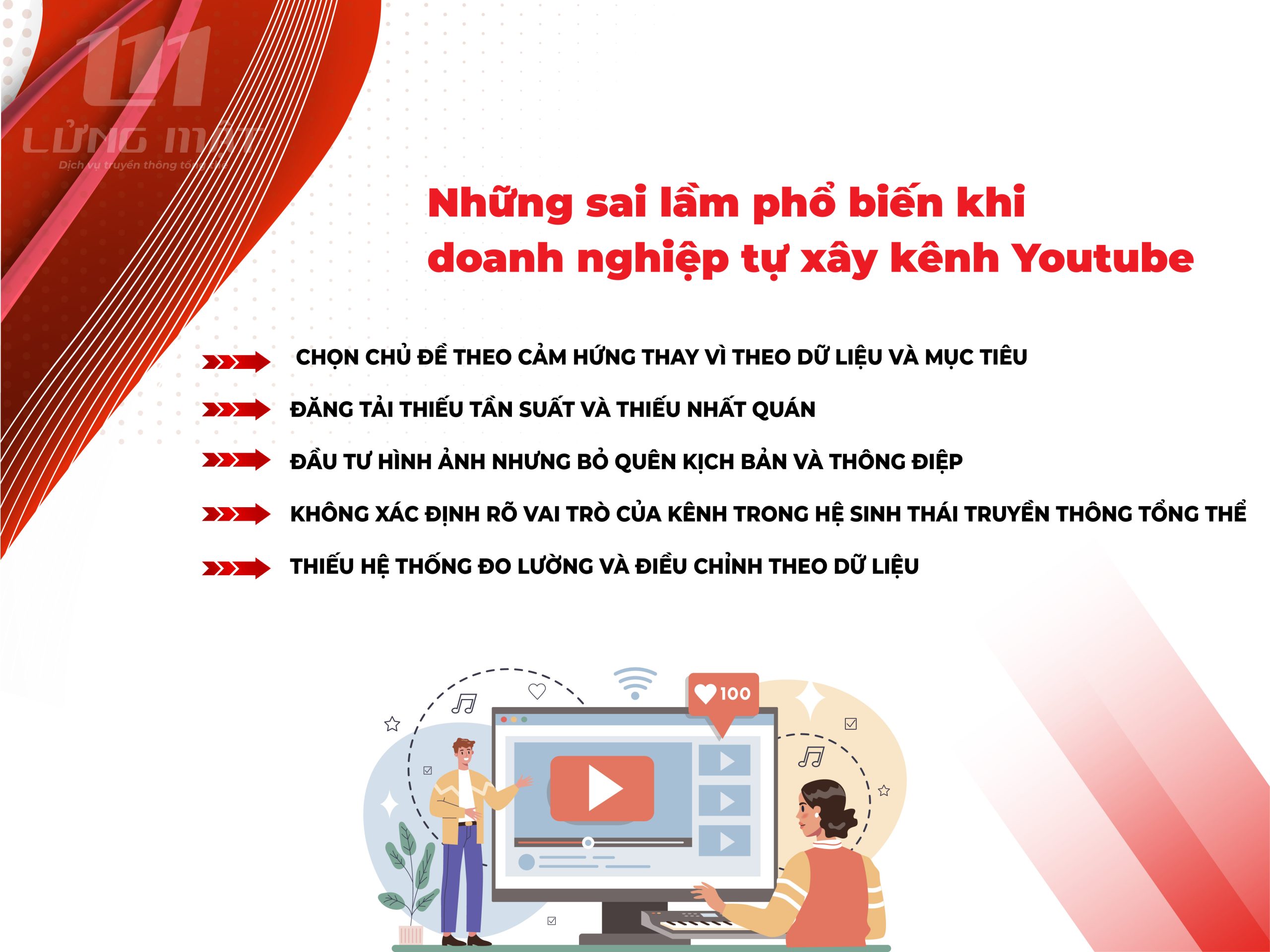 Những sai lầm phổ biến khi doanh nghiệp tự xây kênh Youtube Những sai lầm phổ biến khi doanh nghiệp tự xây kênh Youtube