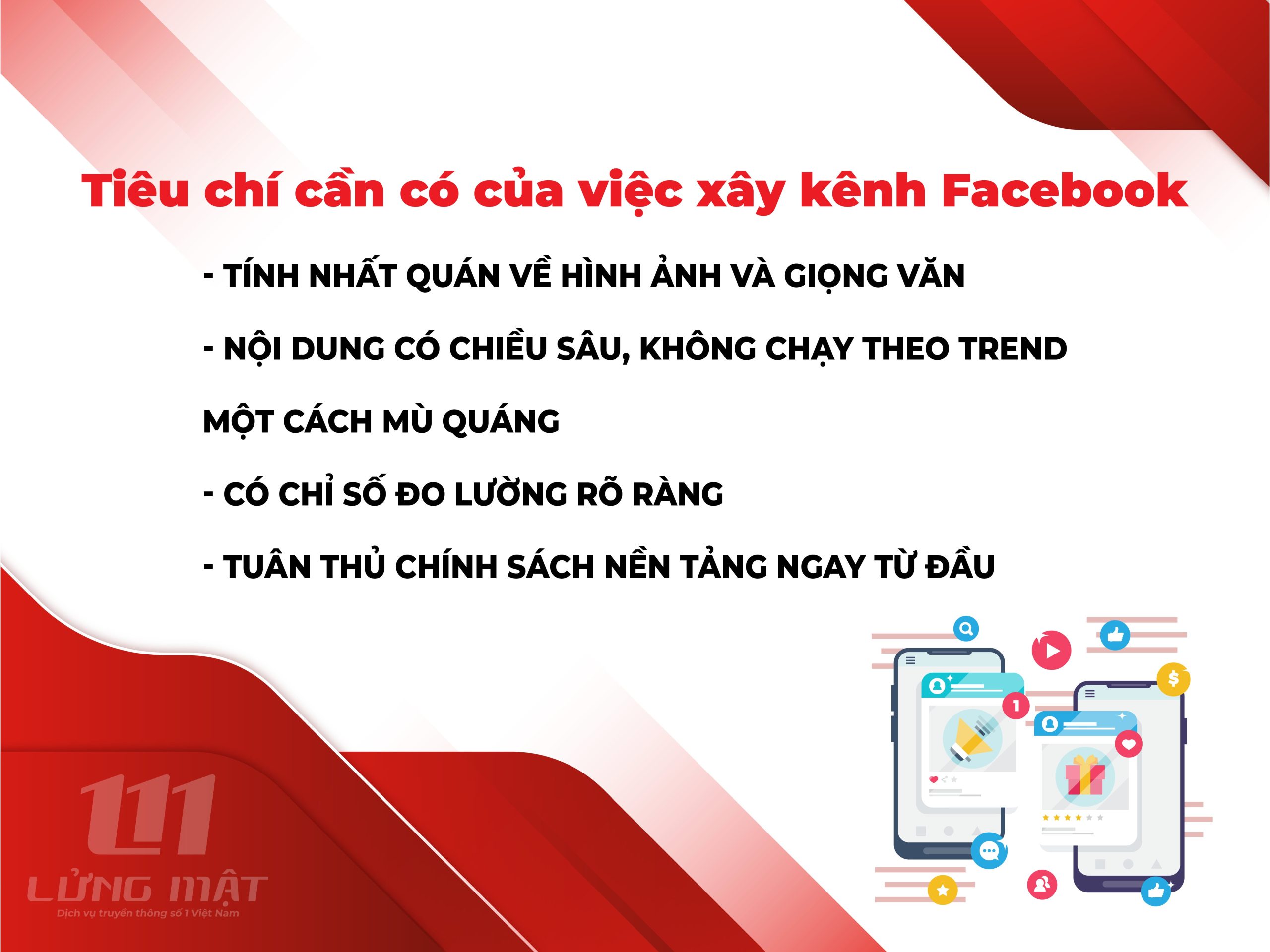 Tiêu chí cần có của việc xây kênh Facebook Tiêu chí cần có của việc xây kênh Facebook