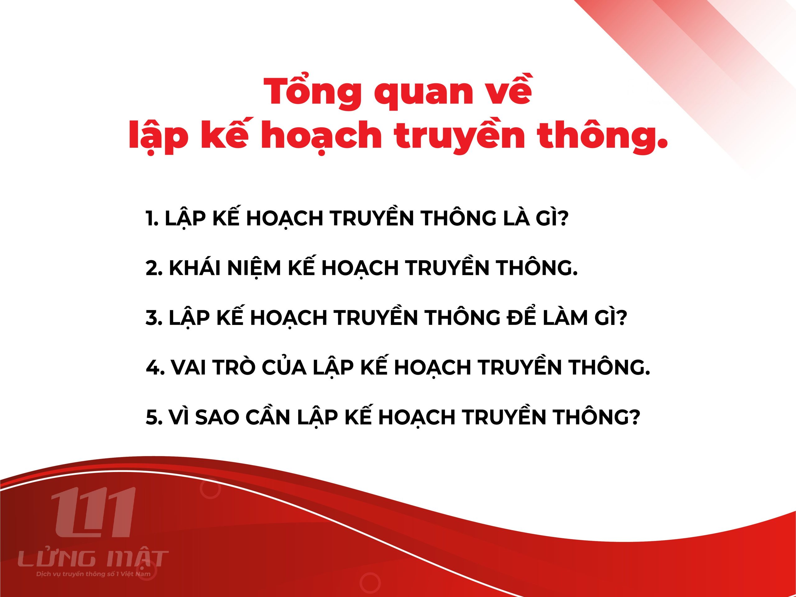 Tổng quan về lập kế hoạch truyền thông Tổng quan về lập kế hoạch truyền thông