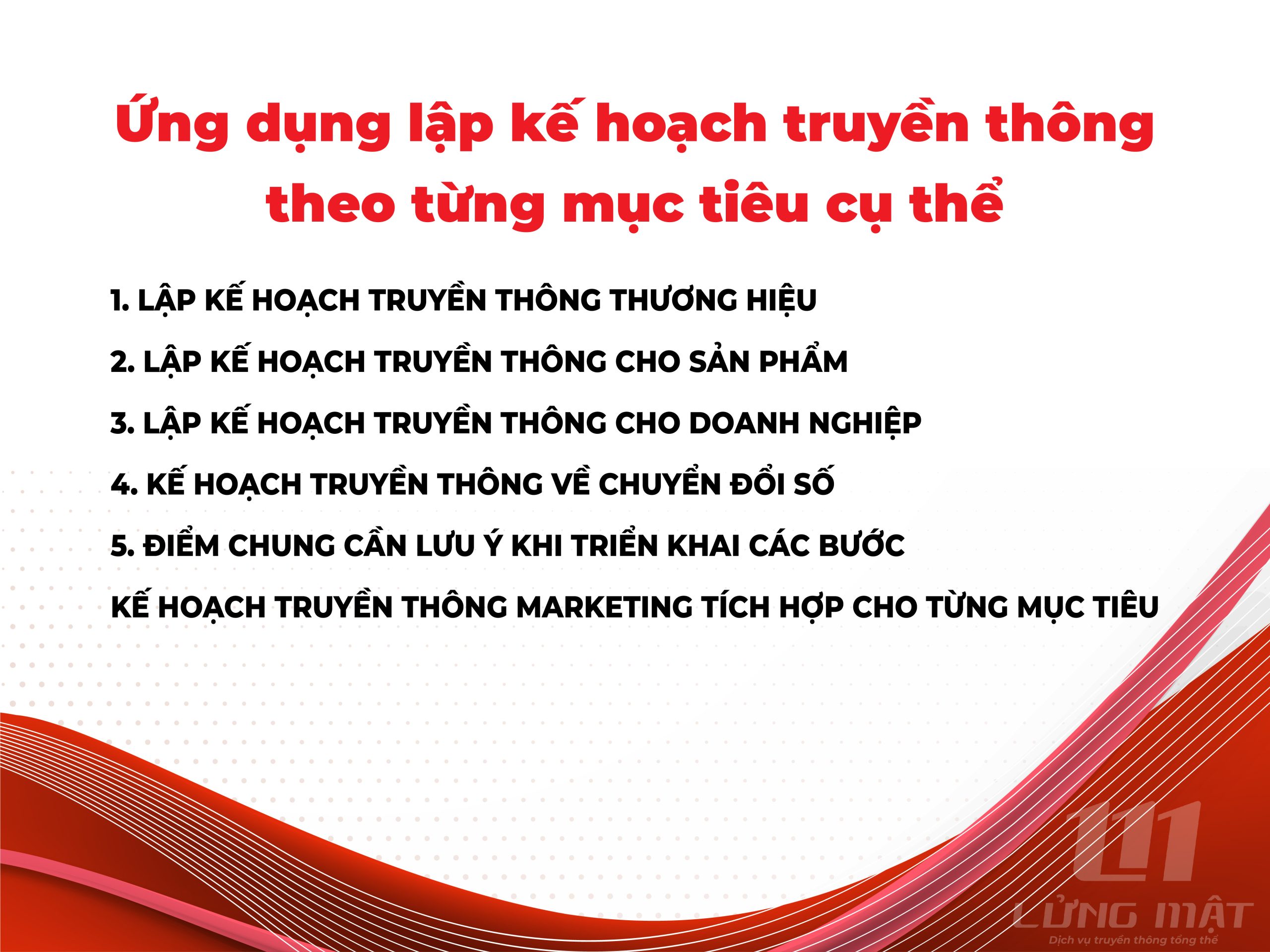 Ứng dụng lập kế hoạch truyền thông theo từng mục tiêu cụ thể Ứng dụng lập kế hoạch truyền thông theo từng mục tiêu cụ thể