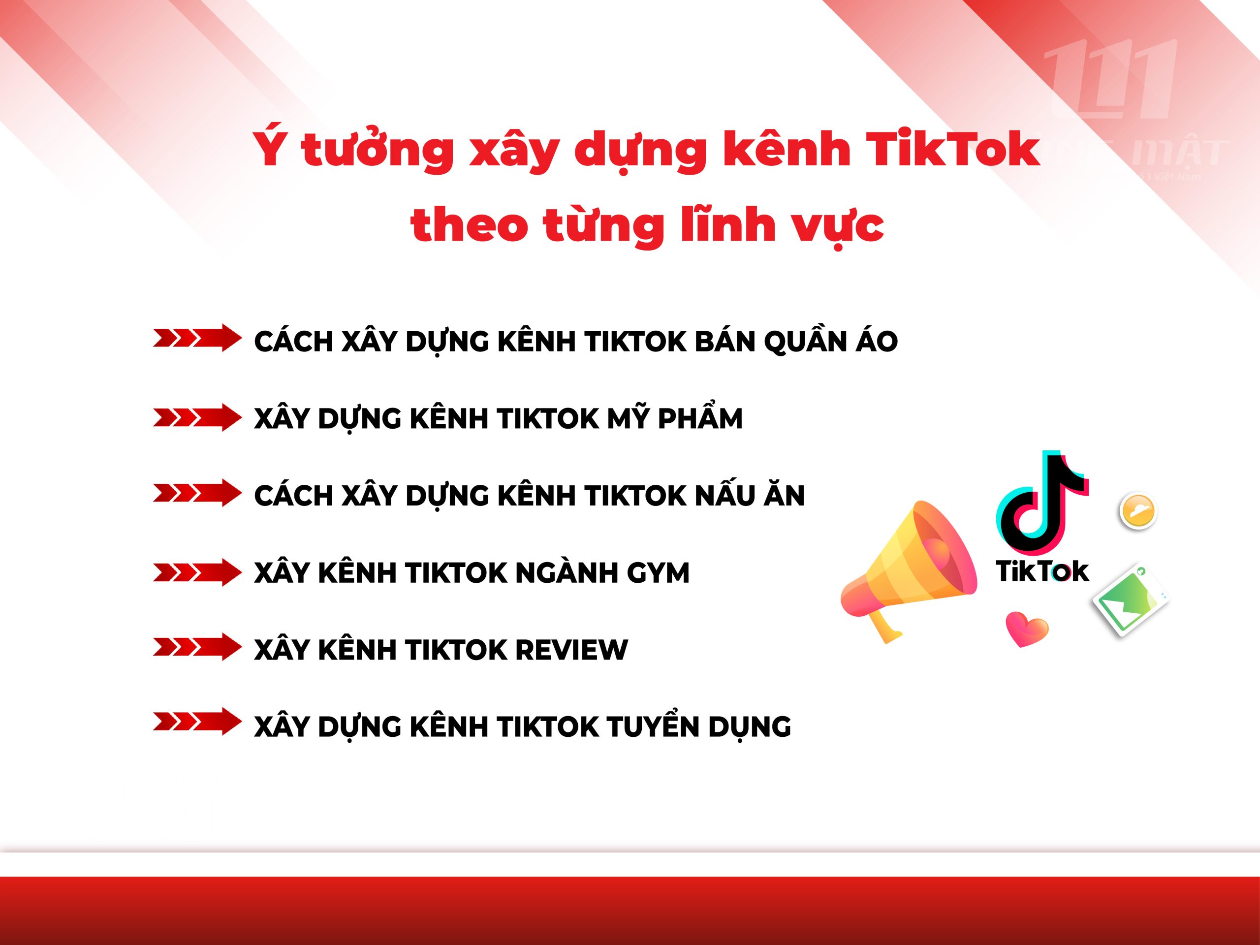 Ý tưởng xây dựng kênh TikTok theo từng lĩnh vực